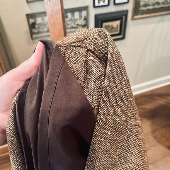 The Limited Stretch wool blend tweed pencil skirt lined pleated back SZ 8 brown - Picture 8 of 9